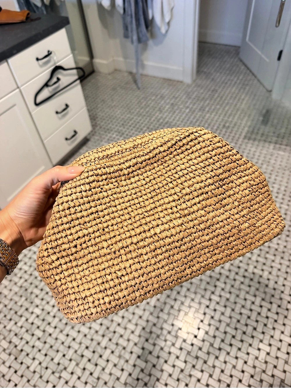 COS Folded Clutch Bag - Straw Brown